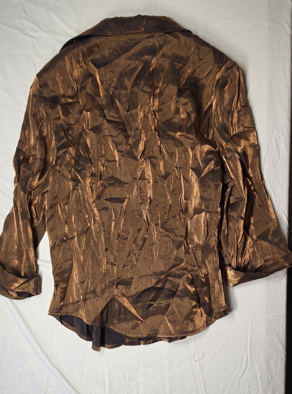 Vintage Shimmery Bronze Metallic Blouse - Picture 2 of 4